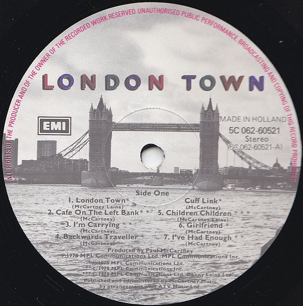 Wings (2) : London Town (LP, Album)