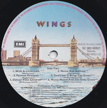 Wings (2) : London Town (LP, Album)