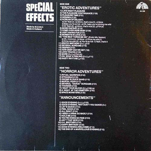 Various : Special Effects - Erotic Adventures / Horror Adventures / Announcements (LP)