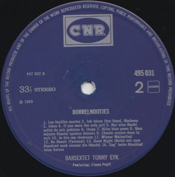 Barsextet Tonny Eyk : Borrelnootjes (LP, Album)