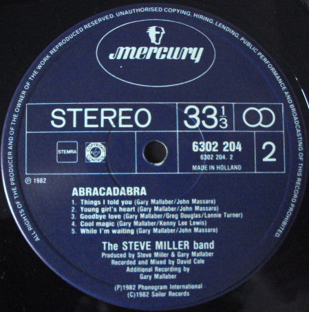 Steve Miller Band : Abracadabra (LP, Album)