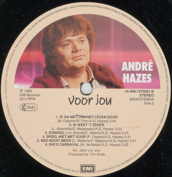 André Hazes : Voor Jou (LP, Album)