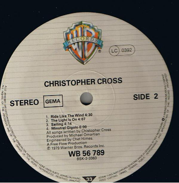 Christopher Cross : Christopher Cross (LP, Album)