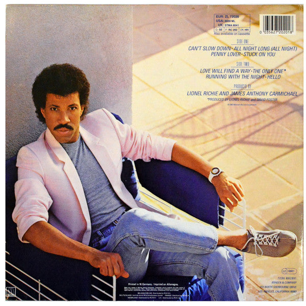 Lionel Richie : Can't Slow Down (LP, Album, Gat)