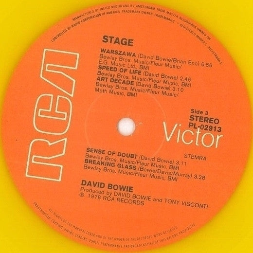 David Bowie : Stage (2xLP, Album, Ltd, Yel)