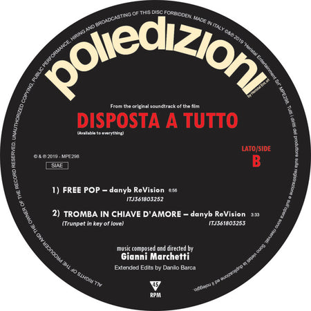 Gianni Marchetti : Disposta a Tutto (Danilo Braca ReVisions) (12", EP, Ltd)