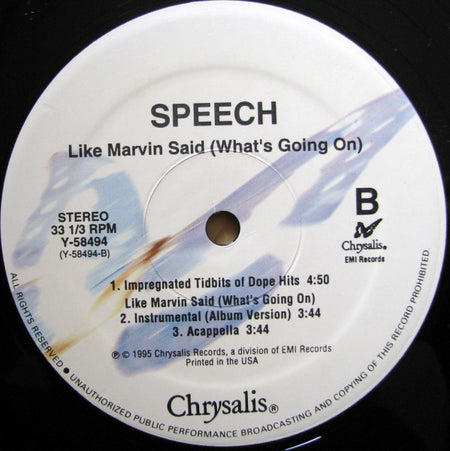 Speech : Like Marvin Said (What's Going On) (12")