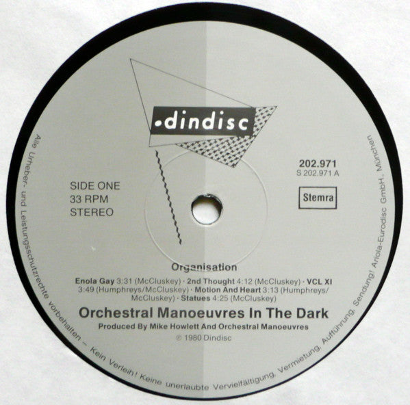 Orchestral Manoeuvres In The Dark : Organisation (LP, Album)