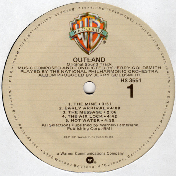 Jerry Goldsmith : Outland (Original Motion Picture Soundtrack) (LP, Album)