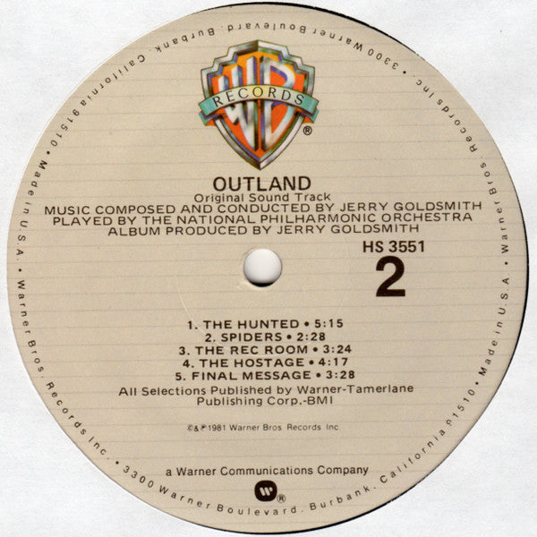 Jerry Goldsmith : Outland (Original Motion Picture Soundtrack) (LP, Album)