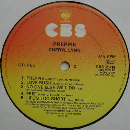 Cheryl Lynn : Preppie (LP, Album)