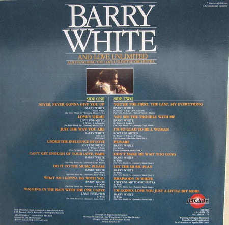 Barry White And Love Unlimited Also Featuring The Love Unlimited Orchestra* : Love Songs (LP, Comp, RE)