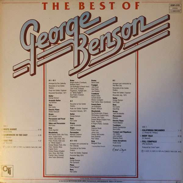 George Benson : The Best Of George Benson (LP, Comp)