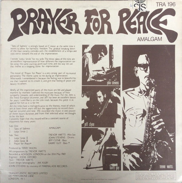 Amalgam (2) : Prayer For Peace (LP, Album)