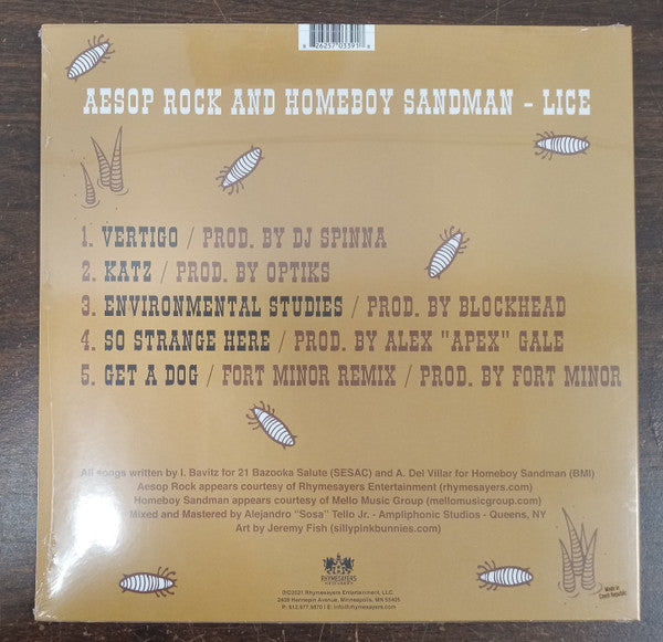 Aesop Rock & Homeboy Sandman : Lice (12", EP, RE)