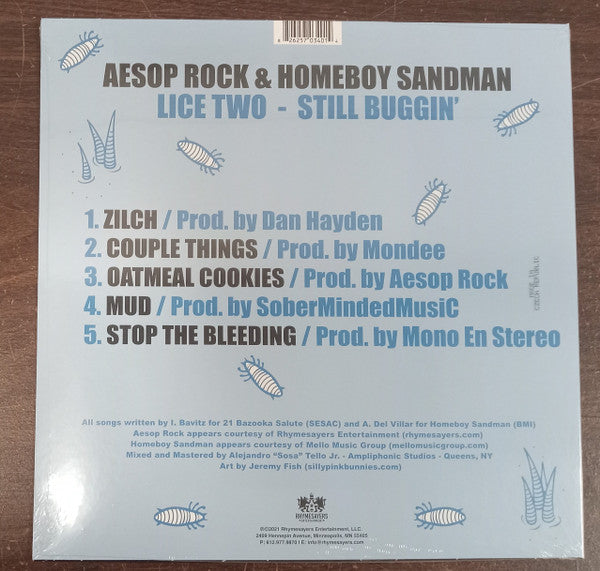 Aesop Rock & Homeboy Sandman : Lice Two - Still Buggin' (12", EP, RP)