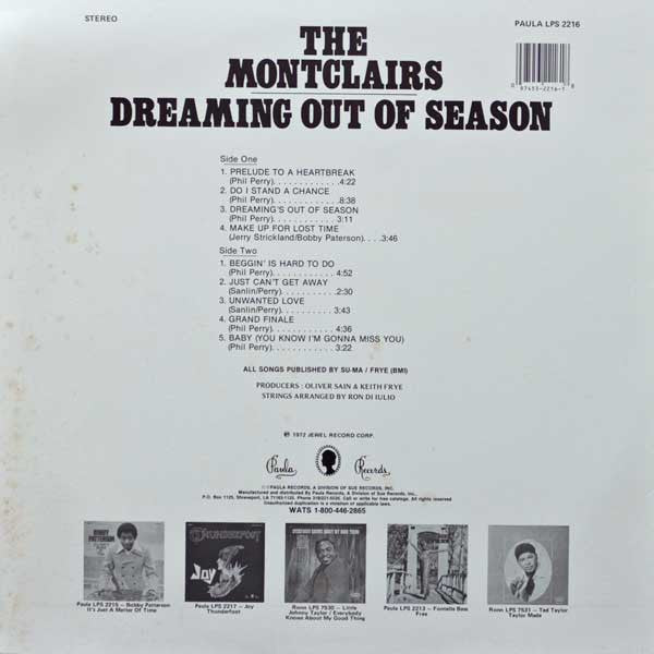 The Montclairs : Dreaming Out Of Season (LP, Album, RE)