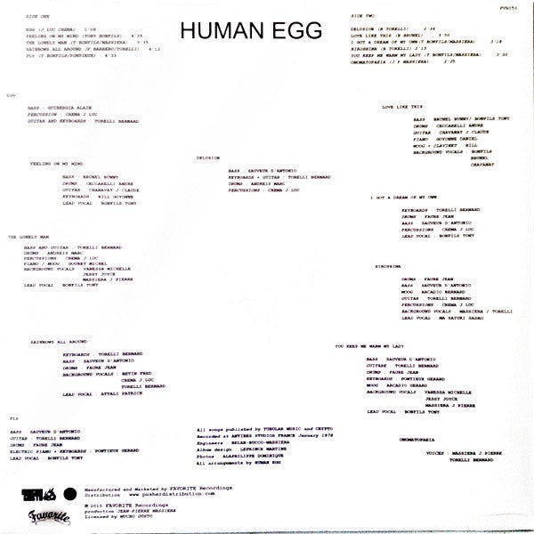 Human Egg : Human Egg (LP, Album, RE)