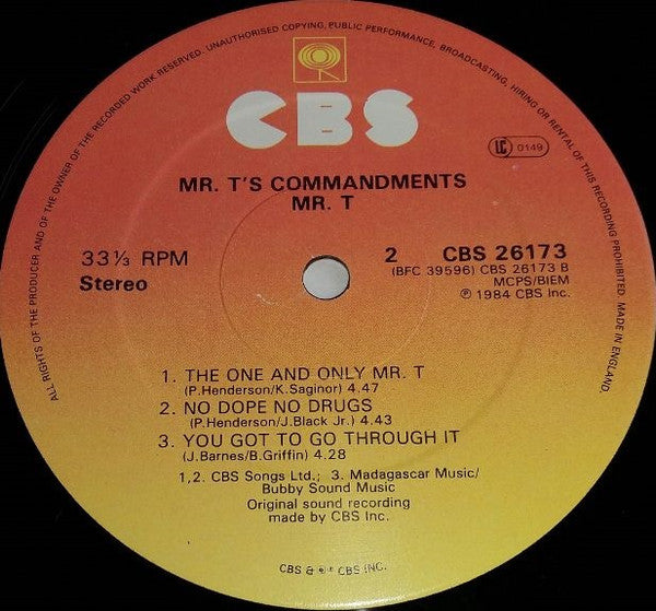 Mr. T (2) : Mr. T's Commandments (LP)