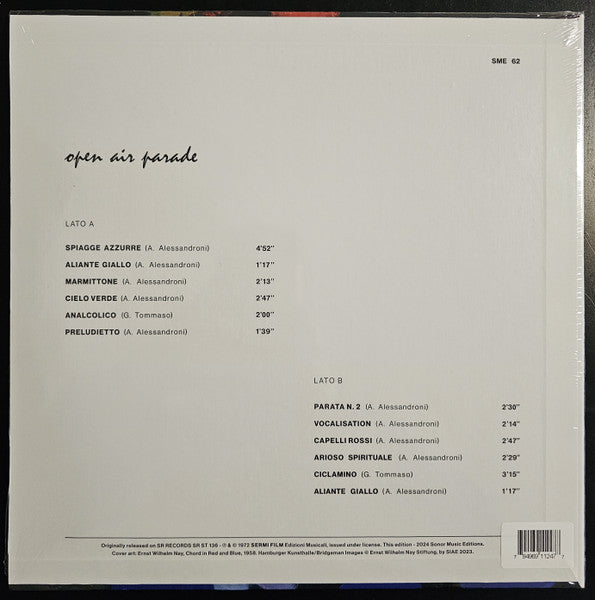 Alessandro Alessandroni : Open Air Parade (LP, Ltd, RE, Lem)