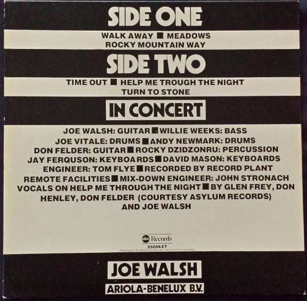 Joe Walsh : In Concert (LP, Album)