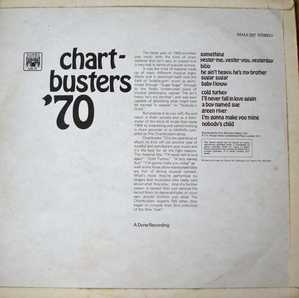 Unknown Artist : Chartbusters '70 (LP)