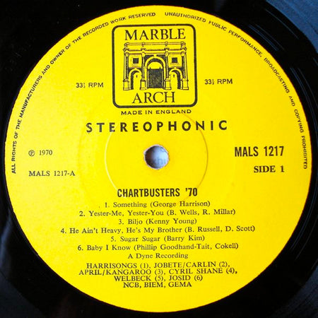 Unknown Artist : Chartbusters '70 (LP)