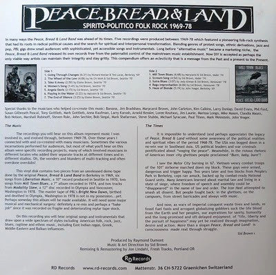 Peace, Bread & Land Band : Spirito - Politico Folk Rock 1969-78 (LP, Comp)