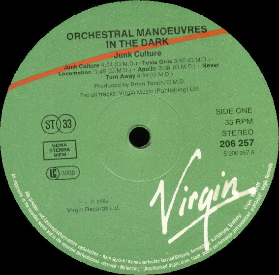 Orchestral Manoeuvres In The Dark : Junk Culture (LP, Album)