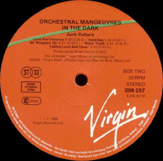 Orchestral Manoeuvres In The Dark : Junk Culture (LP, Album)