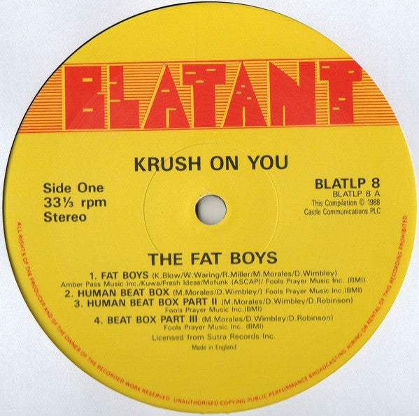 The Fat Boys* : Krush On You (2xLP, Comp)