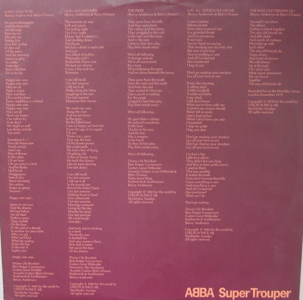 ABBA : Super Trouper (LP, Album, Fra)