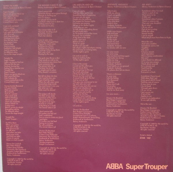 ABBA : Super Trouper (LP, Album, Fra)