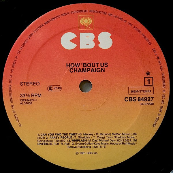 Champaign : How 'bout Us (LP, Album)