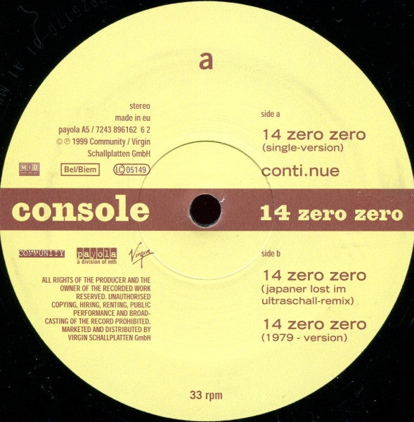 Console : 14 Zero Zero (12")