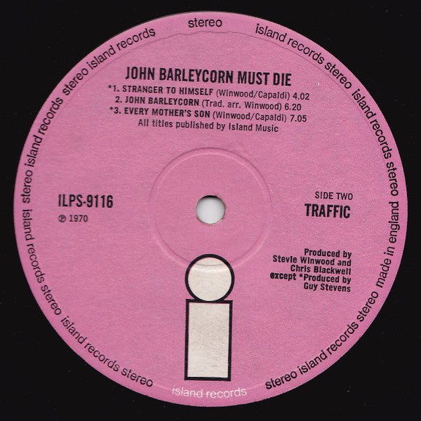 Traffic : John Barleycorn Must Die (LP, Album, Gat)