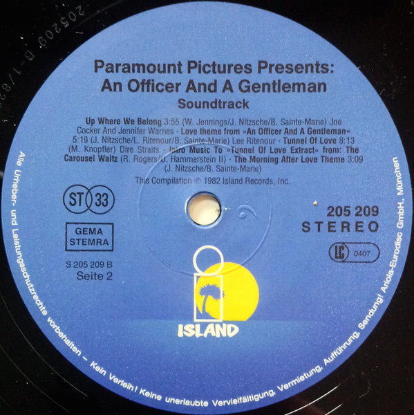 Various : An Officer And A Gentleman (Original Soundtrack From The Paramount Motion Picture) (LP, Comp)