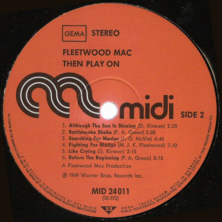 Fleetwood Mac : Then Play On (LP, Album, RE)