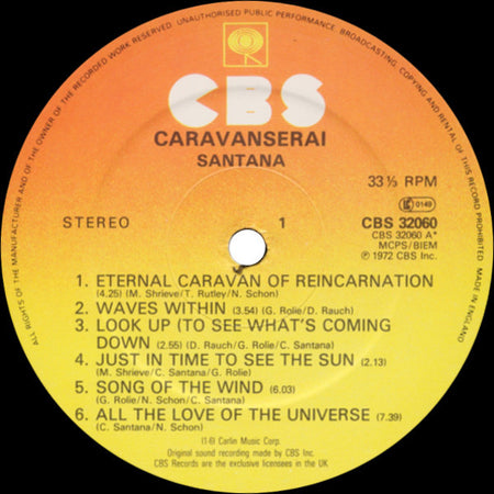 Santana : Caravanserai (LP, Album, RE)