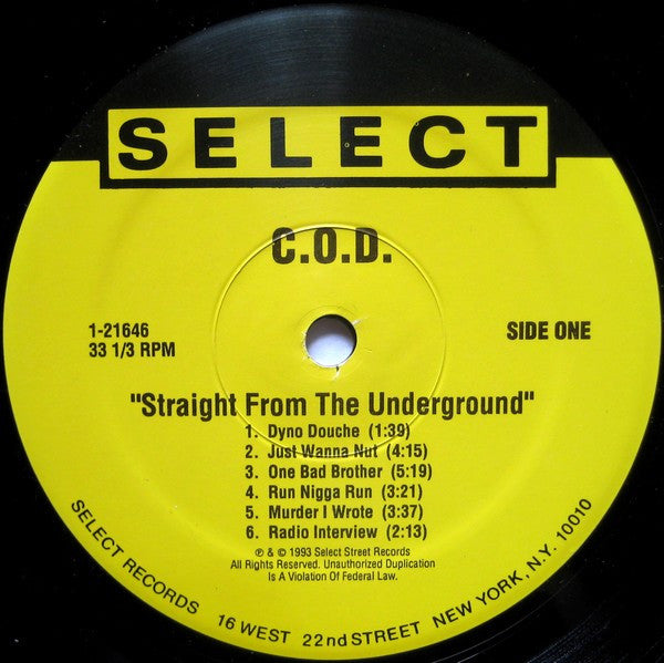 C.O.D. (4) : Straight From The Underground (LP, Album)