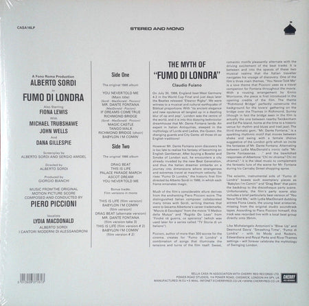 Piero Piccioni : Fumo Di Londra (LP, Album, Mono, RE)