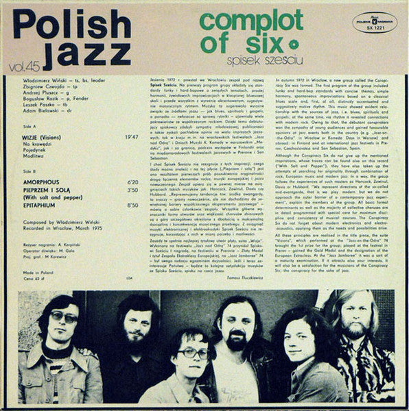 Spisek Sześciu : Complot Of Six (LP, Album, Red)