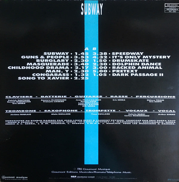 Eric Serra : Subway (Bande Originale Du Film) (LP, Album)