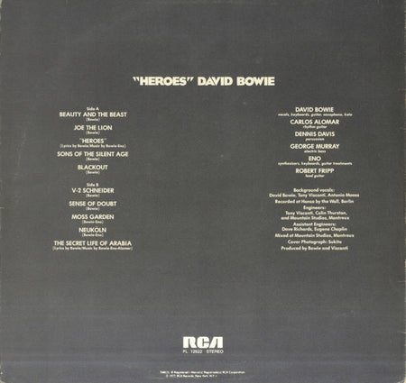 David Bowie : "Heroes" (LP, Album, Promo)