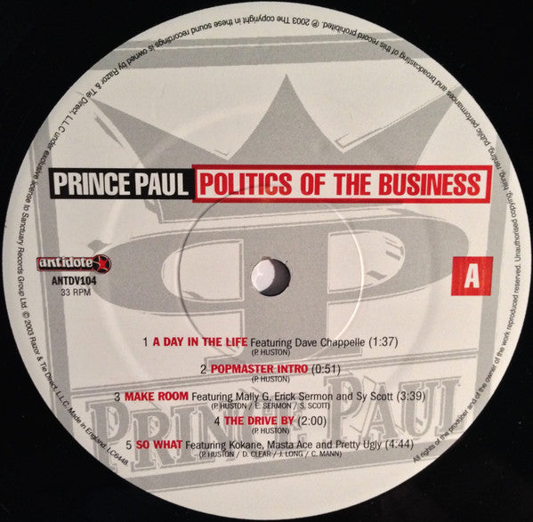 Prince Paul : Politics Of The Business (2xLP + 7", Ltd + Album)